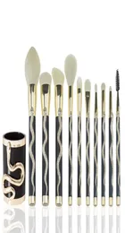 Makeup Brushes 10st Snake Pattern Brush Set Maquiagem Big Concealer Contour Eye Shadow Cosmetics Blushing Blending9188082