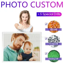 Craft DIY Photo مخصص الماس Diamond 5 مثقاب خاص AB Crystal متوهجة مربع الحفر التطريز هدية ASF9003