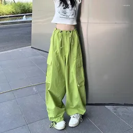 Pantaloni da donna avocado verde y2k millennio da lavoro da lavoro dopamina fluorescente che indossa un'estate jazz ad alta vita