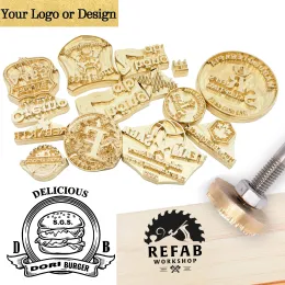 Craft Custom LOGO Branding Iron Stamp M8 Leather Wood Cake Private Customized Brass Branding Iron Seals Wedding Party Company LOGO DIY