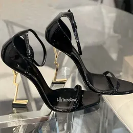 Women High Heel Sandals Dress Shoes slingback heels stiletto heels Designer Heels Formal events Designer shoes Black Golden Gold Wedding Bottoms Metal Belt buckles