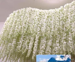 Whole 4580100 polegadas Artificial Hydrangea Garland Garland roxa Garland videira para cenário de casamento decoração de parede sup4224374