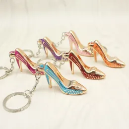 Fashion womens key chain high heels key chain handbag accessories shoes charm key ring cloth bag jewelry DC267 LL