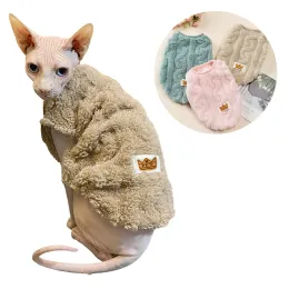 Casas Autumn Winter Cat Roupos de gato macio lã quente lã Sphynx figurino de cachorro gatinho casaco de casaco de estimação para roupas de cães pequenos roupas