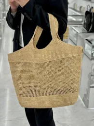 Сумка для дизайнеров высококачественная женская сумочка Raffia Большая мощность, плечо летние пляжные пакеты для туристических пакетов Металлическая буква, сумка, сумка