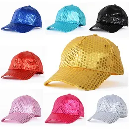 Ball Caps Женские блестящие блестки бейсбол CS Sequins Fashion Casual Hat Women Hip Hop CS CS Рождественская вечеринка 1PC J240506