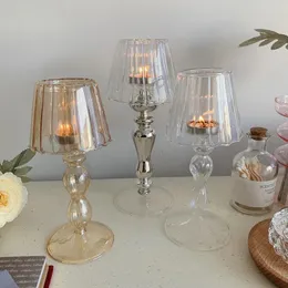 Ljusstakar retro bordslampa form randglashållare romantiska hemdekoration ornament ins stil café personlighet ljusstake
