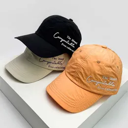 Ball Caps Новые мужчины Женщины корейская сплошная наклейка Письмо быстро сушить бейсбольные шляпы дышащие солнечные на открытом воздухе Snback CS Универсальный J240506