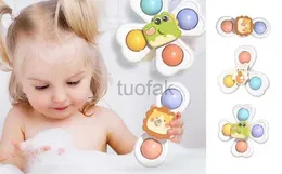 Bath Toys Sensory Toy Spinning 3st Sweet Bath Tub Spinner Toys Fun Toddler Bath Toys For Window Barnvagn Matbordskylskåp Bänk D240507