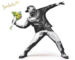 Modern Art Banksy Flower Bomber Resin Figurine England Street Sculpture Statue Polystone Figure Collectible 2112296747455