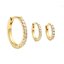 Gemnel Hurtowa złota biżuteria 925 Srebrny srebrny 8 mm/10 mm/12 mm diamentowy Huggie Hoop Kolczyki