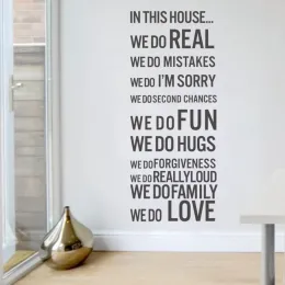 Stickers English House Rules Wall Stickers In This House WE DO FAMILY Wall Decals Home Decortion Free Shipping