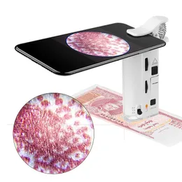 Microscopio 60x-100xmini microscopio portatile microscopio cliroscopio per microscopio smartphone ingranditore con ingrandimento della luce UV a LED