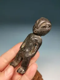 Skulpturen Alte eisenhaltige Meteoriten geschnitzte Hongshan -Kultur Alien Statue C77