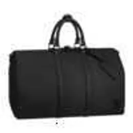 Motorcykelväskor Män Keepall 50 Black Leather Travel Bag M21420