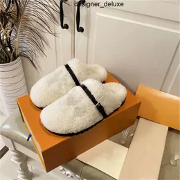 Роскошный дизайнер Winterbreak Flat Slippers Comfort Boots Mule Shearling Cover Folouislies Luis Louis Louiselies Vuttonlies Viutonlies Vittonlies Vuttionly