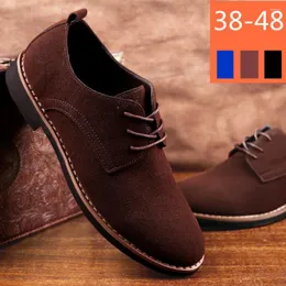 Casual Shoes Chaussure Homme Suede Leather Men Oxford Classic Sneakers Bekväma skorklänning stora lägenheter