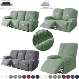 Linens 1 2 3 Seater Recliner Sofa Cover Stretch Spandex Lazy Boy Armchair Covers Jacquard Solid Color Couch Slipcovers for Living Room