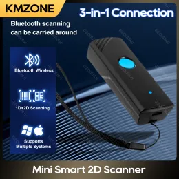 Scanners QR -kodskanner Bluetooth Portable 1D 2D streckkodskanner Kompatibel USB 2.4 GHz trådlös Bluetooth -streckkodläsare