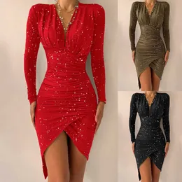 2021 Womens Sexy decote em V Glitter Glitter Glitter Glitter Pleed