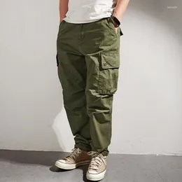 Pantaloni maschili in stile vento funzionale in stile americano Gli uomini possono indossare pantaloni multi-tasca in quattro stagioni più dimensioni di cotone puro sciolto