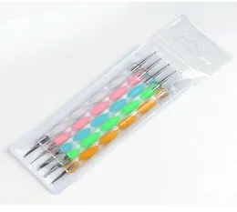 2way dotting pen marbleization أداة تلميع الأظافر الطلاء manicure النقطة فن الظفر مجموعة 5Colors6523213