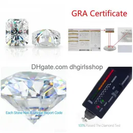 Loose Gemstones 3X510X14Mm White D Color Vvs1 Radiant Cut Moissanite Stone With Gra Certificate Drop Delivery Jewelry Dhth5