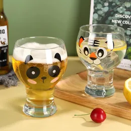 Wine Glasses 1/2pcs Cartoon Glass Beer Cup Panda Bear Tiger Juice Cold Drink Coffee Mug Cocktail Whisky Party Drinking Utensils 450ml