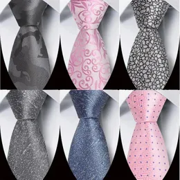 BOW Ties Seller de fábrica 8cm Men's Classic Tie Jacquard Woven Cravatta Stripes listradas decotes florais