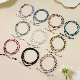 Eyeglasses chains Colorful Rice Bead Glasses Chain Crystal Beaded Eyewear Lanyard Woman Face-Mask Strap Neck Cord Anti-Drop Sunglasses Holder Rope