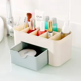 Caixa de armazenamento de maquiagem de plástico Caixa de armazenamento de banheiro Cosmética Desktop Armazenamento de jóias Caixa de armazenamento de jóias Organizador de contêiner de mesa