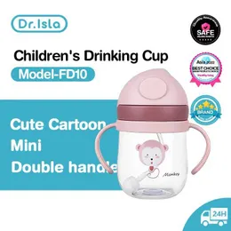 Koppar rätter redskap Dr. Isla by01 barns vatten cup kreativ tecknad baby matning kopp med läckofast flaska utomhus barns cupl2405