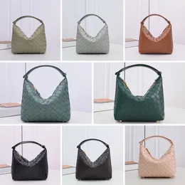 Hobo Woven Bag Luxury Handbags Round Bottom Designer Woven Women Bag Napa Sheepskin Premium Leather Knotted Underarm Hobo Arc Jodie Handbag
