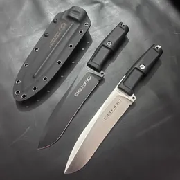 ER Survival Straight News A8 Satin/Black Blade Full Tang Forprene Ручка с фиксированной лезвией тактические ножи с кидексом