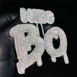 Custom Hiphop Man Chain Iced Out VVS Diamond Cioncant 925 Sterling Silver Letter Necklace Earked Factory Prezzo 240424