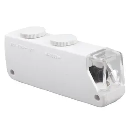 160-200X LEDライト付き拡大ガラスJeweler Portable Jewelryミニ顕微鏡用の調整可能な照明拡大機能