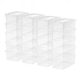 Storage Boxes Bins Maintays 5 Qt (1.25 gallon) Small stackable plastic wardrobe storage box transparent 20 sets Q2405061
