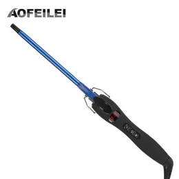 Irons de curling Aofeileis recém-chegados profissionais de 9 mm de ferro enrolado onda de cabelo de pêra em forma de cone em forma de cone em forma de cone e ferramenta de modelagem de rolos Q240506