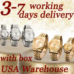 Watch Womens Automatic Gold Women sieht volle Edelstahl -Saphir -Wasserdichte leuchtende klassische Paare Armwatches Montre de Luxe 41/36/28mm mit Box