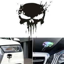 Uppgradera universella vattentäta motorcykelklistermärken Skalle Sticker Reflective Decal Sun Protection Car Motorcykel Dekoration Tillbehör