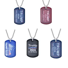 US Necklace Election Trump 2024 President Flag Pendant Stainless Steel Keyring Save America Again 5 Style