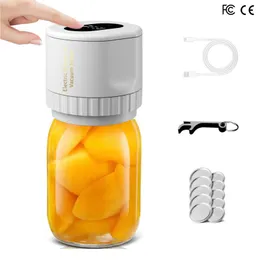 Electric-Mason-Jar-Vacuum Sealer, Gıda Depolama ve Fermantasyonu için LED göstergesine sahip şarj edilebilir vakum sızdırmazlık, siyah/beyaz