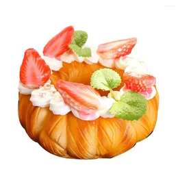 Flores decorativas simulação bolo de frutas de donut model decoração pão assado na pografia acessórios