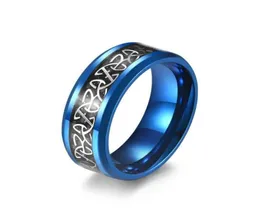 Кластерные кольца из нержавеющей стали синий 8 -миллиметровый узел Celtics для мужчин Женский свадебный годовщина Обещание Love Gift19594800