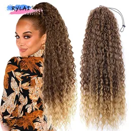 Langer lockiger Pferdeschwanz synthetischer Pferdschwänze locker falscher Schwanz für Frauen 32 -Zoll -Haarstück Ponytail Hair 240507