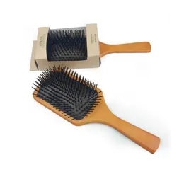 Hårborstar paddelborste broschs klubb mas hårborste slät och glans naturliga trä droppleveransprodukter vård styling verktyg dhtok