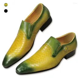 Casual Shoes Oxfords fullkornsläder för män Slip-On Monk Luxury Men's Social Shoe Dress Schuhe Herren Green