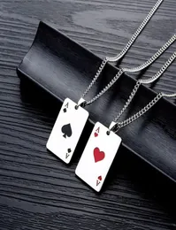 Fashion Steel Necklace Creative Playing Card Hearts and Spades a Love Pendant Trend Men039s Women039s Jewelry T7XB514216B4539214