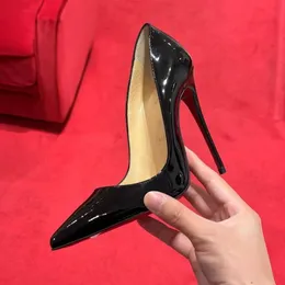 Mulheres saltos altos sapatos de salto vermelho sandálias de designer de fundo 6cm 8cm 10cm 12 cm de calcanhar fino raso nude preto pontilhado toes sapatos de verão 34-44