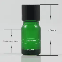 Depolama Şişeleri 5ml Mini Numune Cam Şişe Esansiyel Yağ Dondurucu Siyah Vida Kapağı Satılık